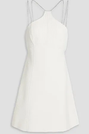 Hervé Léger Crystal-embellished ribbed-knit mini dress - - M