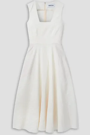 Partow Carina crinkled crepe midi dress - White - US 8