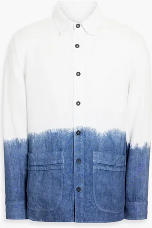 120% Lino Dip-dyed linen shirt - Blue - M
