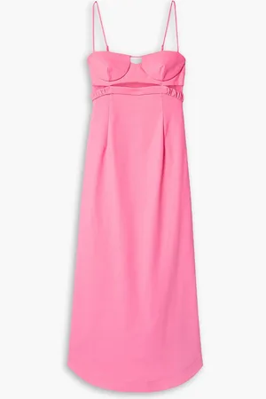 Simkhai Alessi mesh-trimmed stretch-poplin midi dress - Pink - US 6