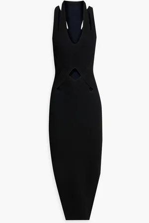 DION LEE Cutout ribbed-knit halterneck midi dress - - UK 12