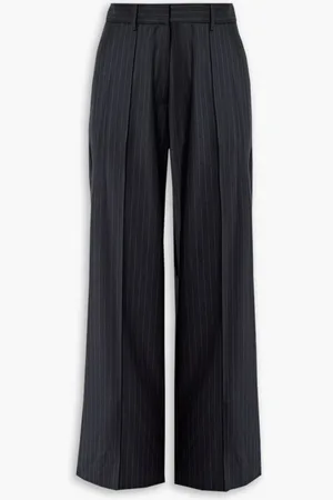 Beare Park Peony pinstriped wool-twill straight-leg pants - Blue - UK 6