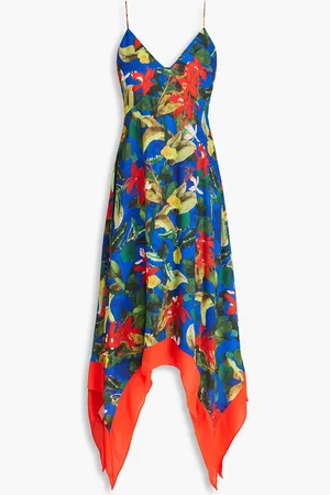 ALICE+OLIVIA Alice Olivia - Kayson floral-print crepe maxi dress - Blue - US 0