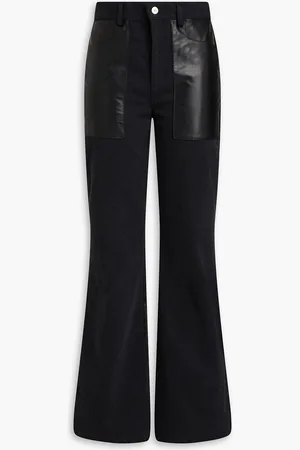 Wandler Daisy leather-paneled high-rise flared jeans - - 27