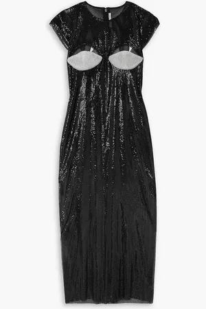 Christopher Kane The Goodbye cutout crystal-embellished chainmail midi dress - - IT 38