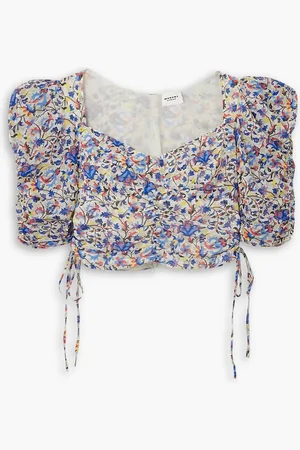 Marant Etoile Galaor cropped floral-print cotton-voile top - - FR 34