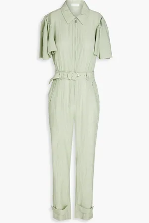 Simkhai Callista belted crinkled Lyocell-blend twill jumpsuit - - US 2