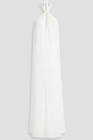RIXO London Jordyn open-back satin-crepe halterneck maxi dress - White - UK 12