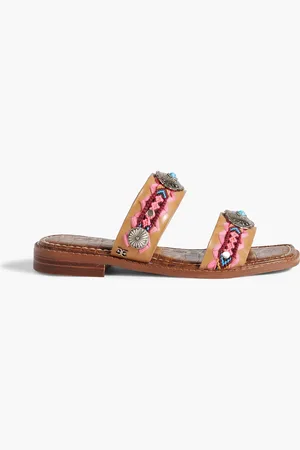 Sam Edelman Hardyn embellished leather sandals - Brown - US 5