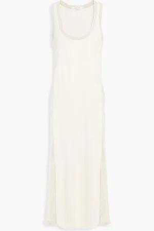 RAG&BONE Linen-blend jersey midi dress - White - L