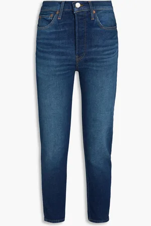 RE/DONE 90s cropped high-rise slim-leg jeans - Blue - 26