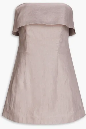 Bondi Born Elba strapless linen-twill mini dress - Purple - XS