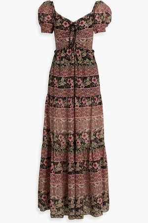 ALICE+OLIVIA Alice Olivia - Andrea tiered cotton and silk-blend maxi dress - Pink - US 8
