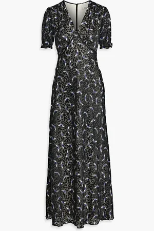 Diane von Furstenberg Walker printed fil coupé chiffon maxi dress - - US 2