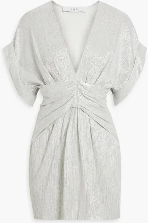 IRO Bilou pleated metallic plisse-woven mini dress - Metallic - FR 38