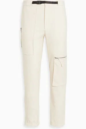 Helmut Lang Buckle-detailed straight-leg cotton-twill pants - White - S