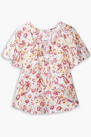Isabel Marant Penelope floral-print satin-jacquard top - Pink - FR 36
