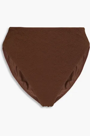 Mara Hoffman Imina stretch-matelassé bikini briefs - Brown - S