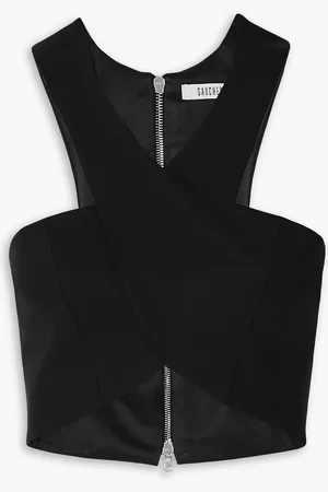 Gauchere Cropped wool-blend halterneck top - - FR 36