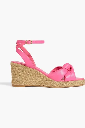 Stuart Weitzman Playa knotted leather espadrille wedge sandals - - EU 41.5