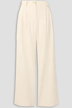 A.L.C. Tommy II pleated linen-blend twill wide-leg pants - White - US 4