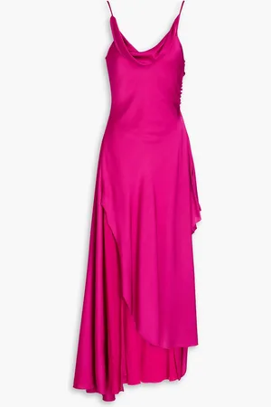 Nicholas Draped chiffon and stretch-silk satin maxi dress - Purple - US 6