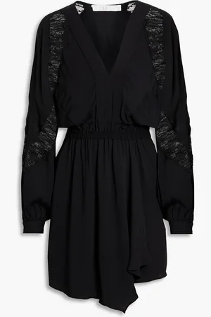 IRO Furia lace-paneled ruffled crepe mini dress - - FR 36