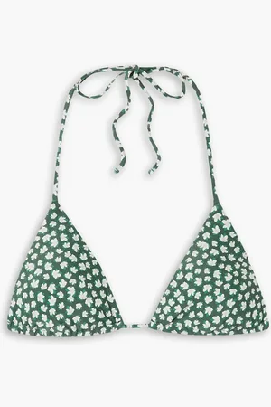 MATTEAU The String floral-print triangle bikini top - Green - 5