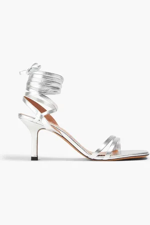 Maje Metallic leather sandals - Metallic - EU 40