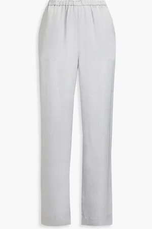 Solid The Ellis crinkled-satin straight-leg pants - Metallic - M