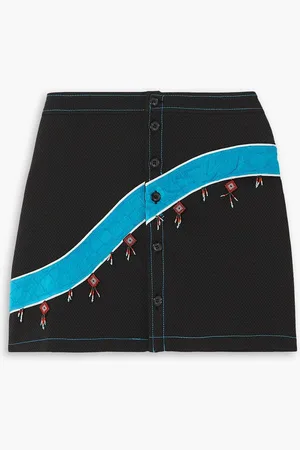 Ahluwalia Priya embellished cloqué-trimmed piqué mini skirt - - UK 8