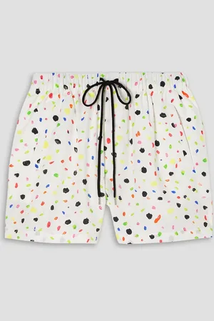 Christopher Kane Printed cotton-poplin shorts - - S