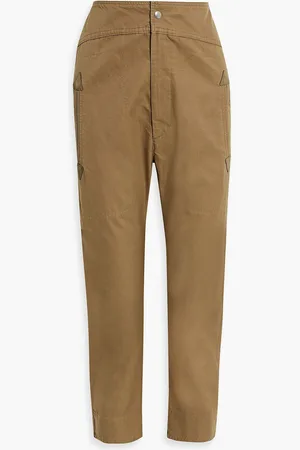 Marant Etoile Raluniae cropped cotton tapered pants - Brown - FR 34