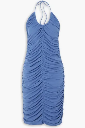 Zeynep Arcay Ruched stretch-jersey halterneck midi dress - Blue - US 2