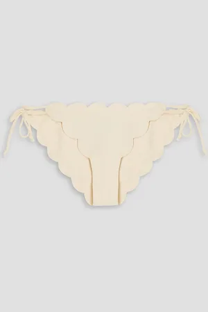 Marysia Mott scalloped seersucker bikini briefs - White - XL