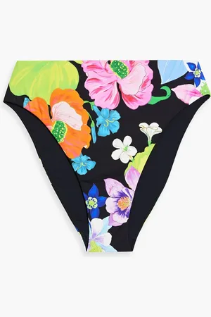 Camilla Crystal-embellished floral-print mid-rise bikini briefs - - S