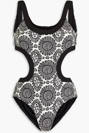 Solid The Sarah cutout printed swimsuit - - S