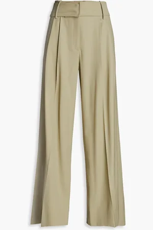 Proenza Schouler Stretch-wool twill wide-leg pants - Green - US 12