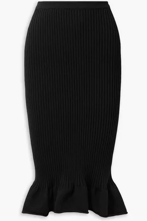 Khaite Sapphi ribbed wool-blend midi skirt - - M