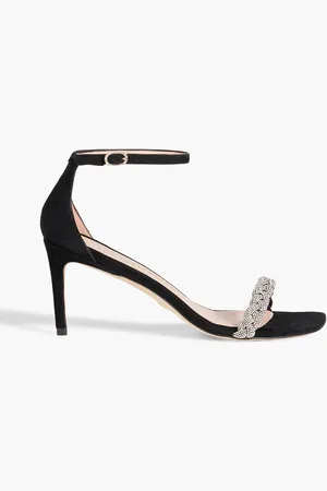 Stuart Weitzman Crystal-embellished suede sandals - - US 10