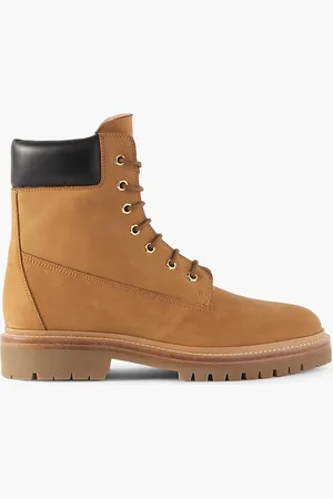 LEGRES Leather-trimmed nubuck ankle boots - Brown - EU 40