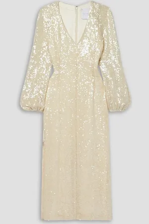 Markarian Phyllis embellished tulle-trimmed georgette midi dress - White - US 8