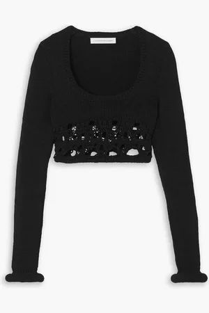 CHRISTOPHER ESBER Cropped crochet-knit cotton-blend top - - XL