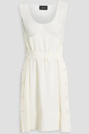 Simone Rocha Mesh-paneled crepe de chine mini dress - White - UK 12