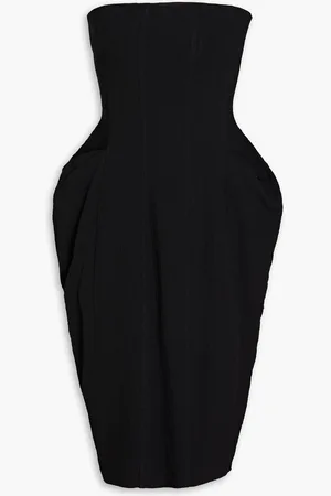 BITE Strapless pleated crepe dress - - UK 6