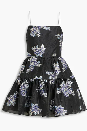 Ml Monique Lhuillier Tiered metallic cloqué mini dress - - US 12