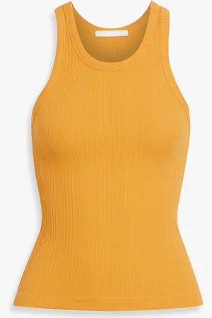Helmut Lang Ribbed cotton-blend tank - - XL