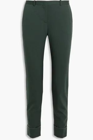 Fabiana Filippi Merino wool-blend twill slim-leg pants - Green - IT 46