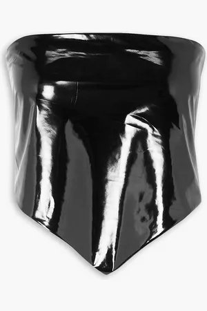 ROTATE Angie strapless cropped coated jersey top - - DE 38
