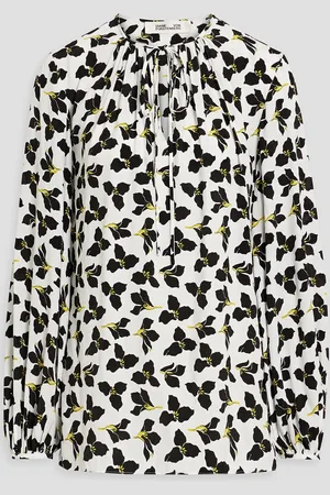 Diane von Furstenberg Freddie floral-print crepe blouse - - M
